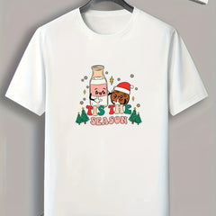 Christmas Style Pattern Print Men's Comfy Sports T-shirt Graphic Tee