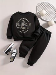 Baby Boy PUMPKIN Graphic Halloween Sweatshirt Set