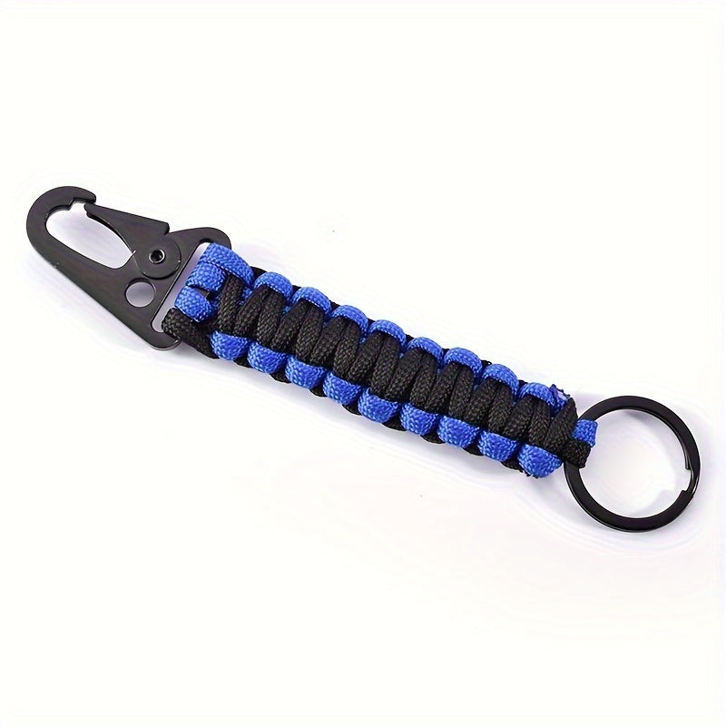 2pcs Zinc Alloy Camping Hook Keychain with Survival Cord String