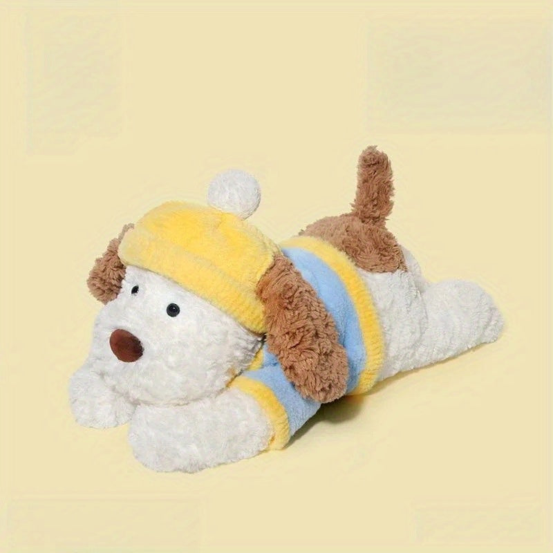 Cartoon Dog Plush Toy Yellow Hat Soft Stuffed Animal Mixed Colors