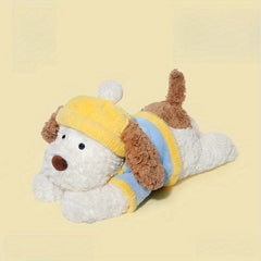 Cartoon Dog Plush Toy Yellow Hat Soft Stuffed Animal Mixed Colors