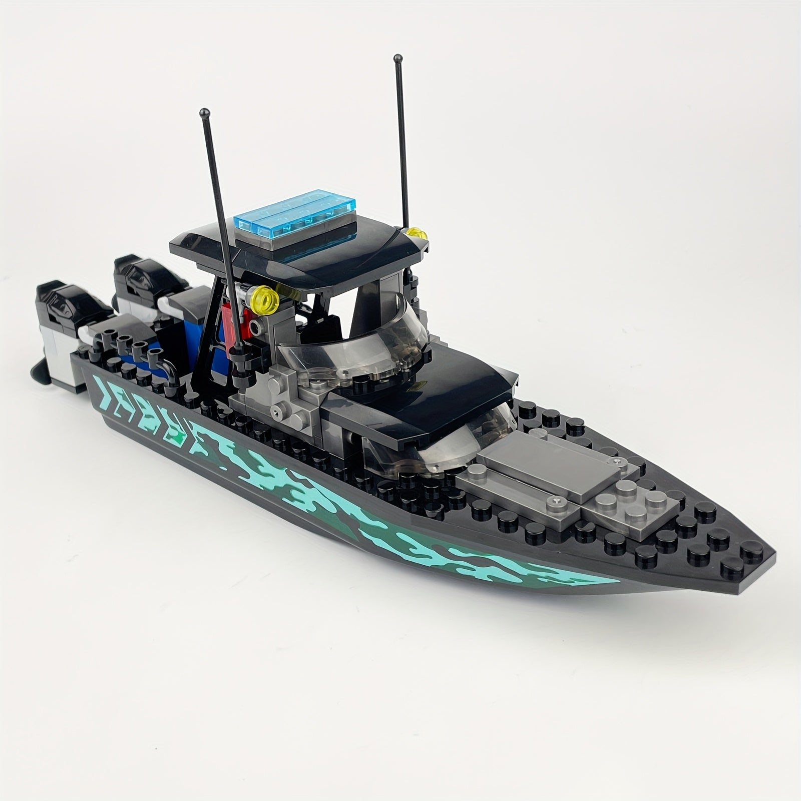 89pcs Detailed Yacht Building Block Model Set with Antenna & Flaps
