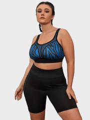 High Rise Mesh Contrast Sports Shorts with Pockets