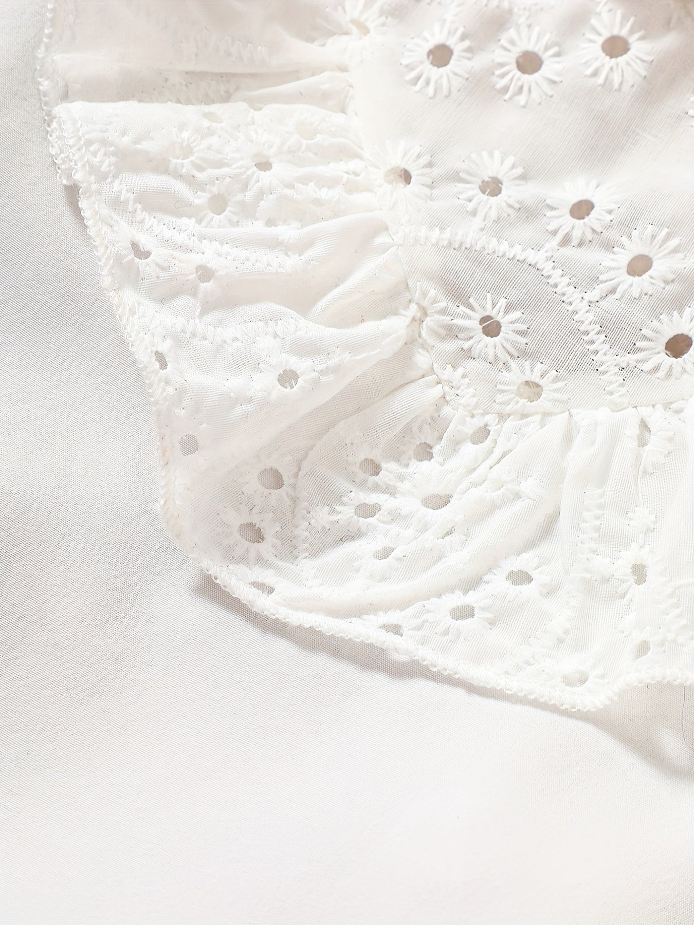 Girls Lace Collar Short Sleeve Top for Summer