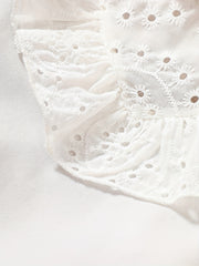 Girls Lace Collar Short Sleeve Top for Summer