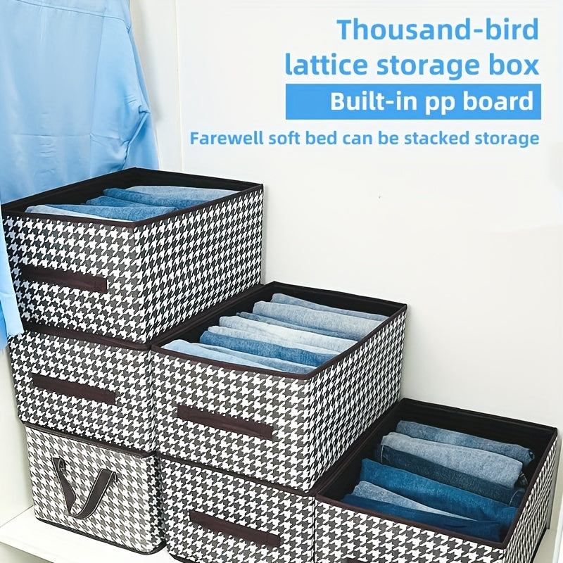 Houndstooth Clothes Storage Box Foldable Large Capacity Household