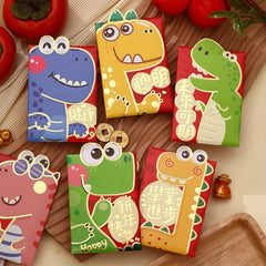6pcs Year Of The Dragon Lucky Money Envelopes Red Packet Set