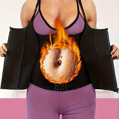 Women's Zipper Waist Trainer Vest Corset Neoprene Sweat Sauna Tank Top