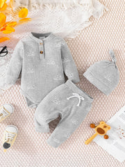 Infant Baby Boy Clothes Ribbed Knitted Sun Print Long Sleeve Romper