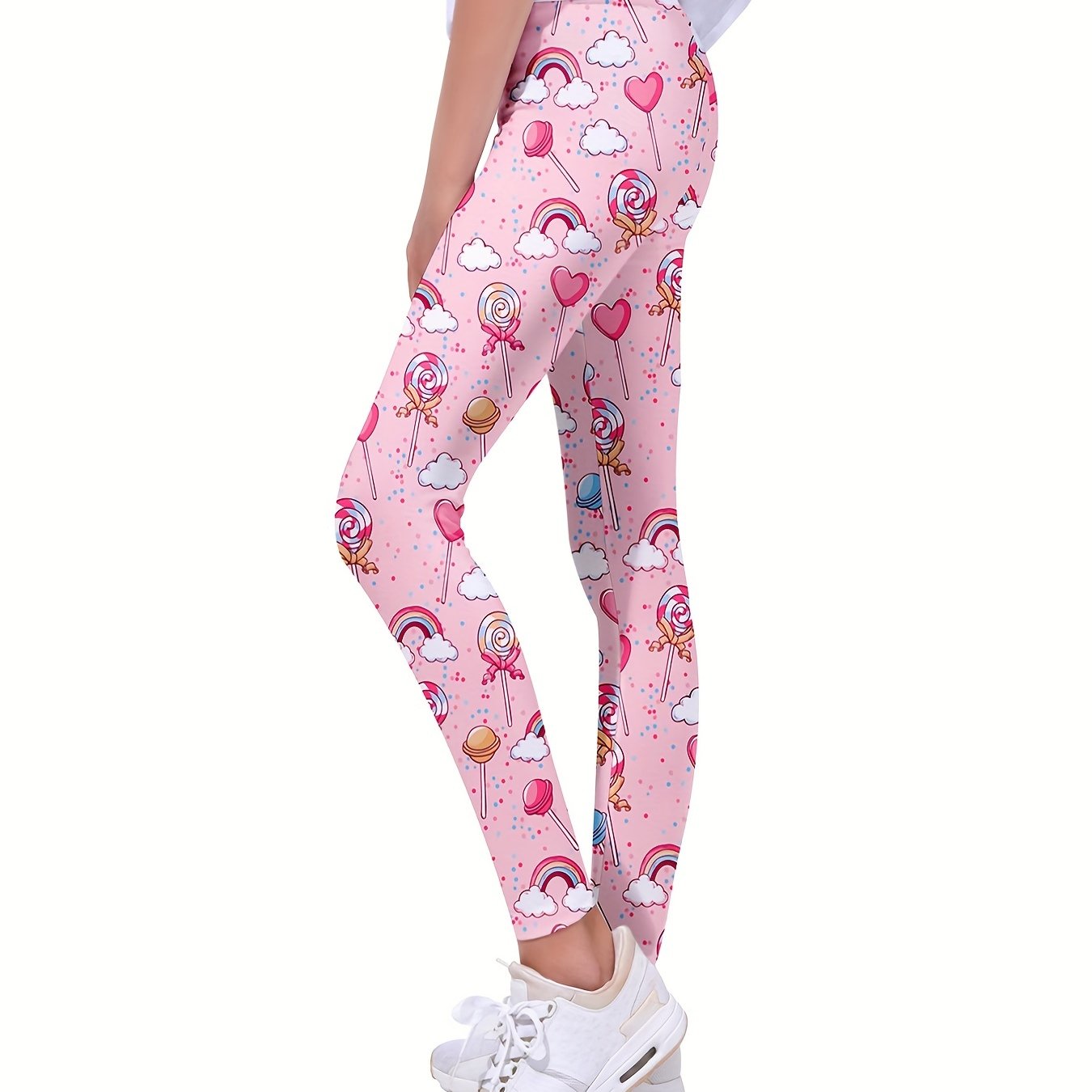 Toddler Girls Lollipop And Rainbow Athletic Leggings