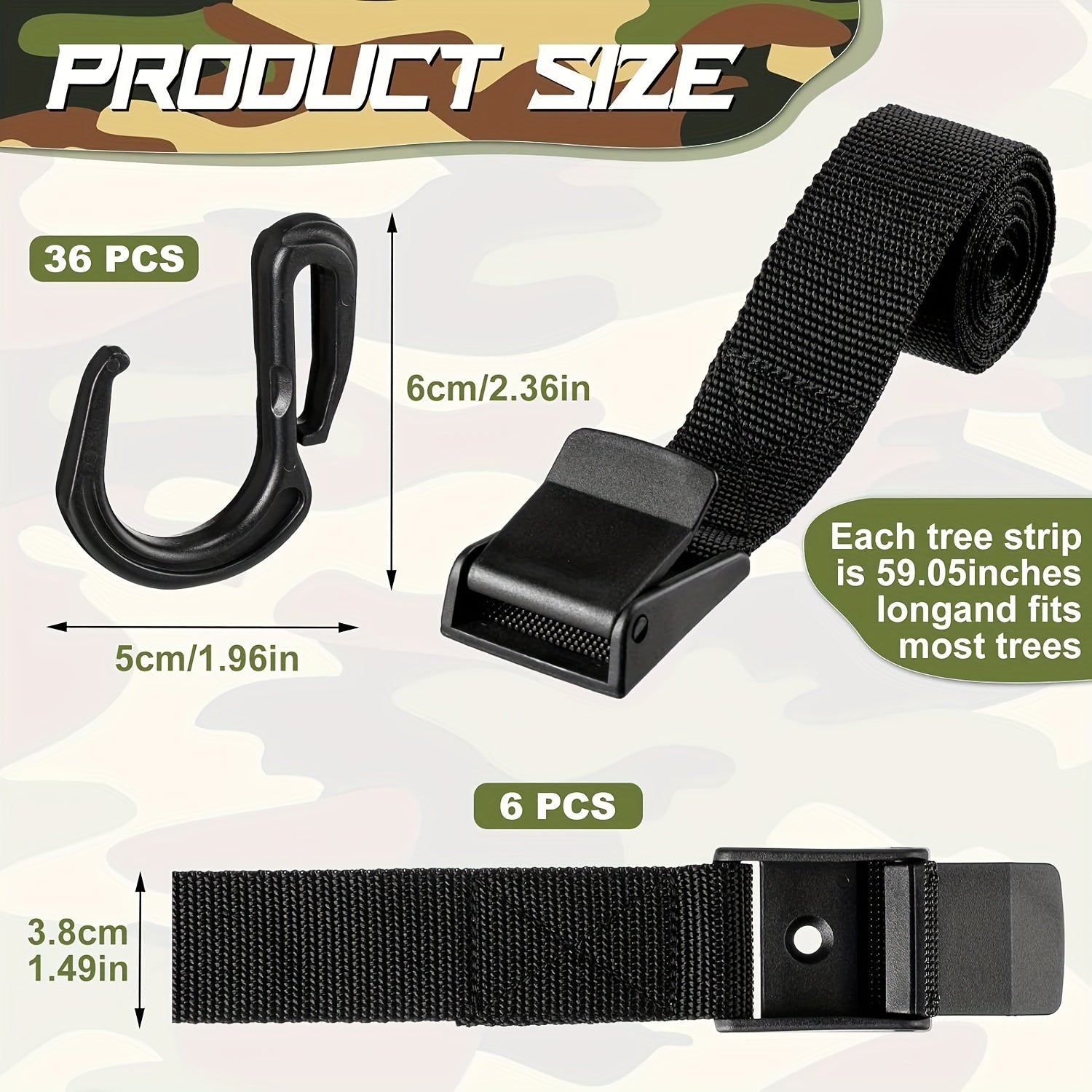 36pcs Treestand Strap Gear Hangers Hook Accessory Holder
