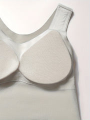 Solid Thermal Tank Top Scallop Trim Sleeveless Top