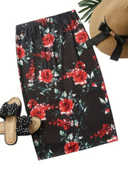 Floral Print High Waist Slim Skirt for Women