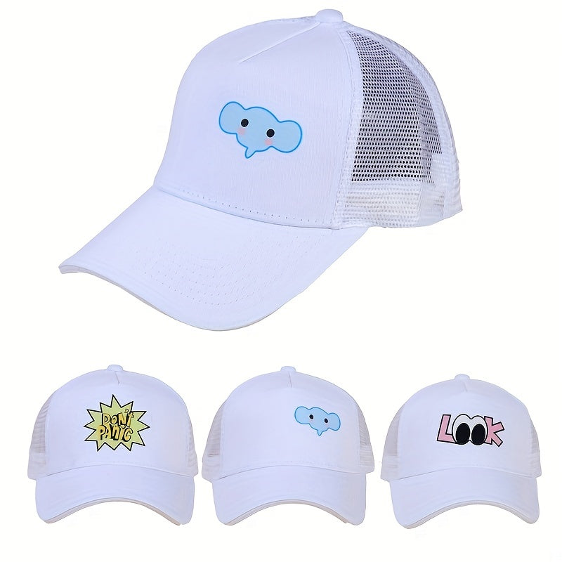 Cartoon Printed Baseball Cap Mesh Trucker Hat Adjustable Sun Hat