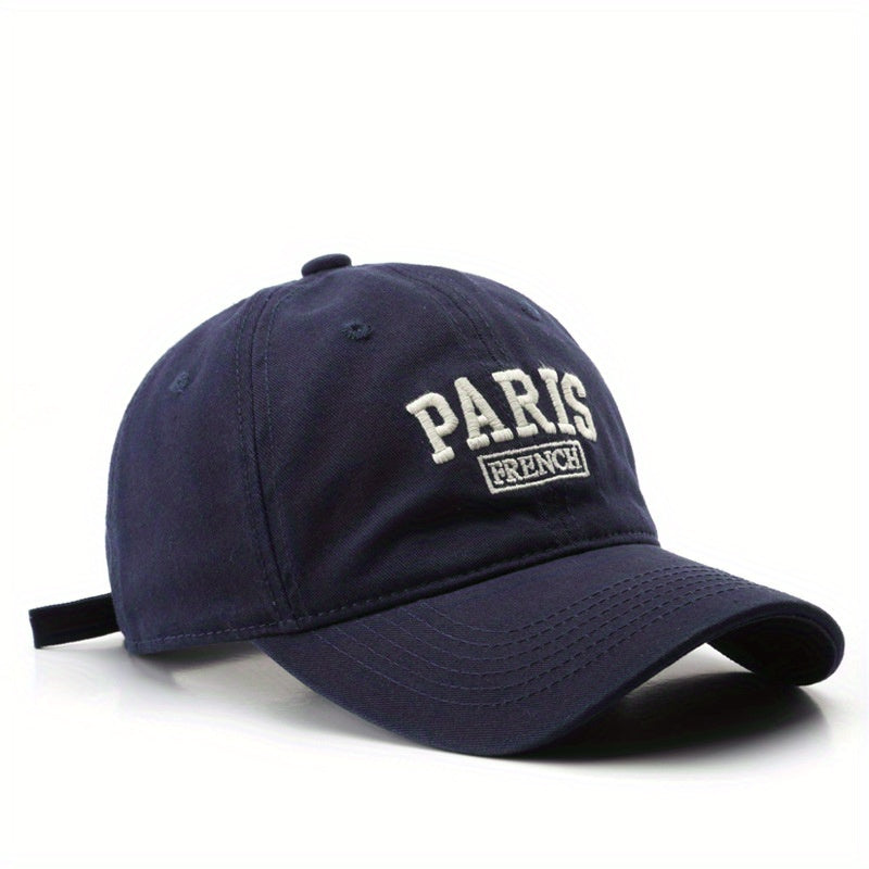 Men's Washed Letter Embroidery Peaked Cap Outdoor Travel Baseball Cap