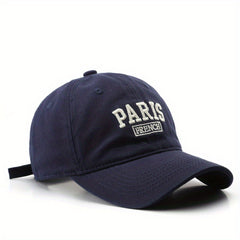Men's Washed Letter Embroidery Peaked Cap Outdoor Travel Baseball Cap