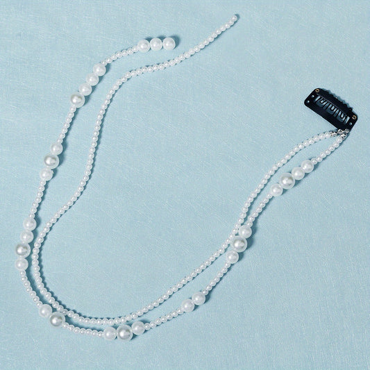 Faux Pearl Beaded Tassel Hair Clip Headpiece