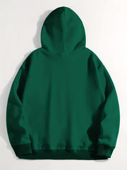 Basketball Print Kangaroo Pocket Hoodie Long Sleeve Sweatshirt