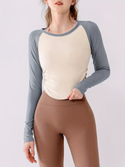 High Elastic Yoga Crop Top For Women Pleated Fitness Sports T Shirts
