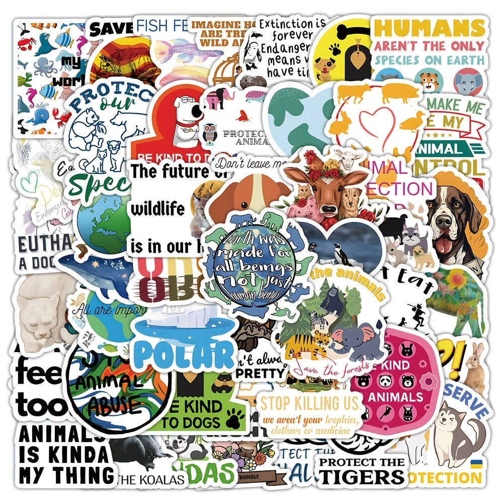 50pcs Cartoon Animal Graffiti Stickers for Phones Computers Cups