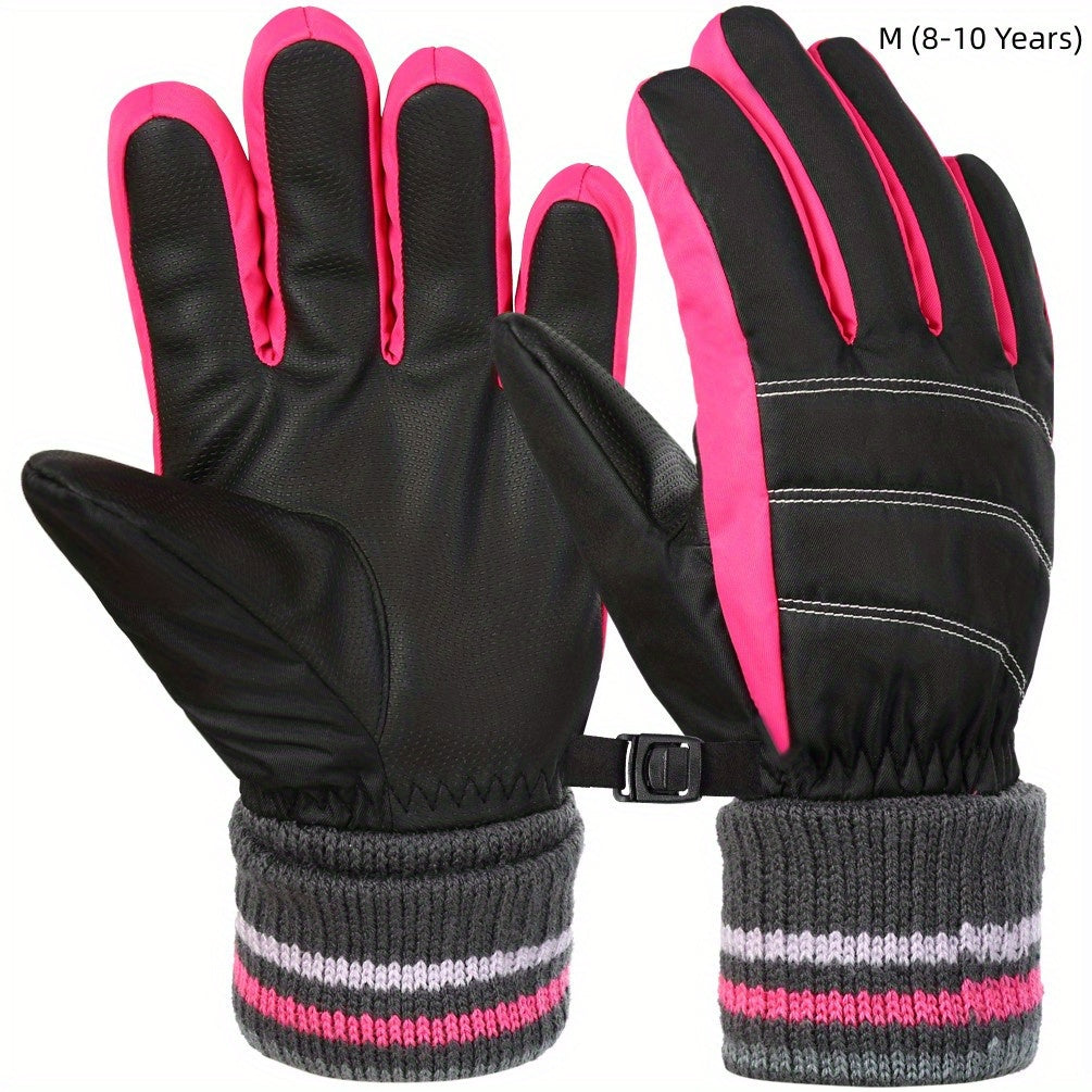 Kids Ski Gloves Cold Weather Tear-resistant Outdoor Sports Gloves