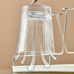Stainless Steel Drain Cup Holder Large Capacity Coffee Table Tray