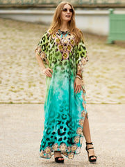 Boho Leopard Print Cover Up Dress