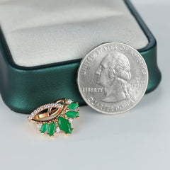 Green Marquise Zircon Earrings Golden Party Jewelry