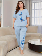 Butterfly Print Tee & Joggers Lounge Set