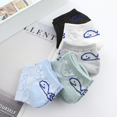 5 Pairs Comfy Textured Ankle Socks Solid Ankle Sock Pack Women's Stockings