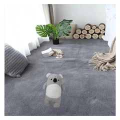 1pc Plush Area Rug Thickened Bedside Carpet Solid Large Area Floor Carpet