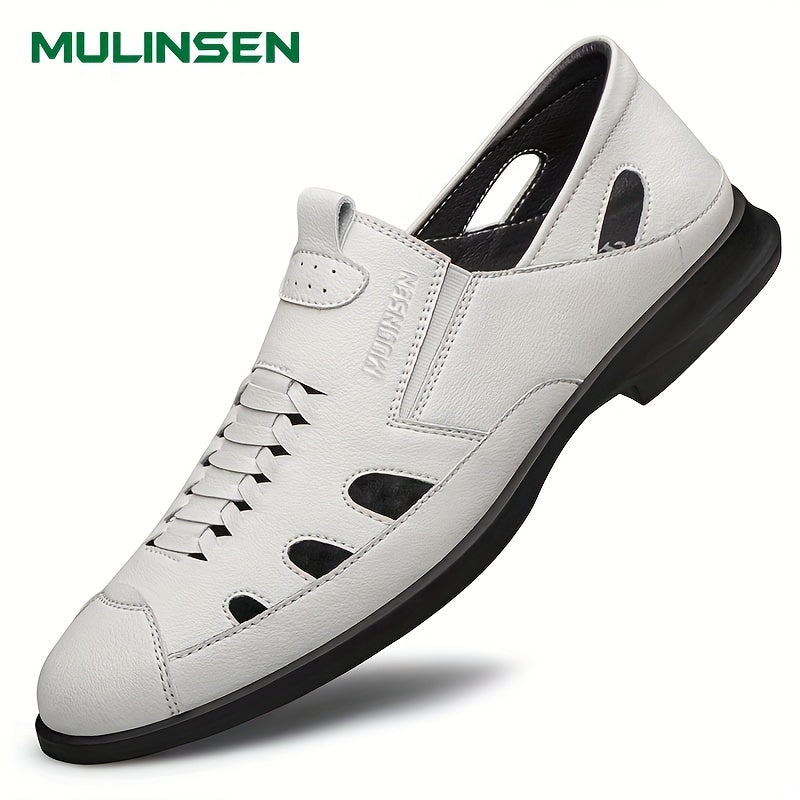 Men's Leather Sandals Breathable Anti-slip Outdoor Walking Sandals