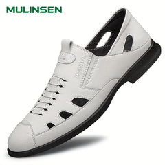 Men's Leather Sandals Breathable Anti-slip Outdoor Walking Sandals