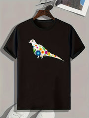 Bird Pattern Print Men's Sports T-shirt Graphic Tee