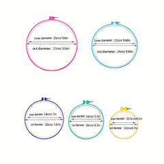 5pcs Multicolorful Embroidery Hoops for Cross Stitch Sewing DIY Crafts