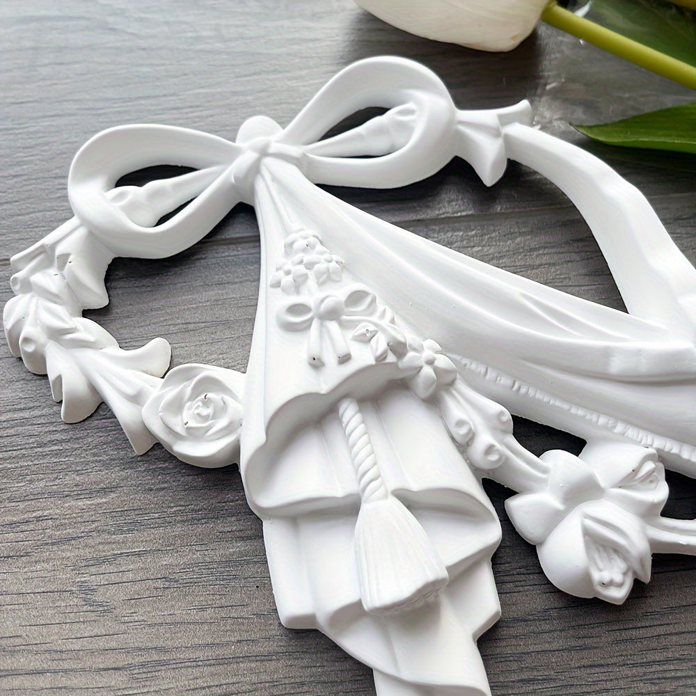 1pc PU Decorative Corner Flower Carved Living Room Ceiling Lamp Panel