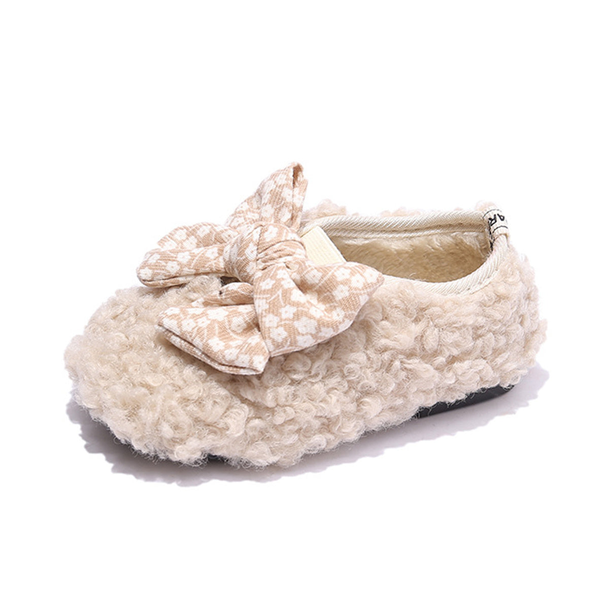 Girls Fleece Flats Soft Sole Anti Slip Indoor Outdoor Slippers Plush Warm Shoes
