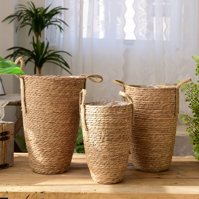 Nordic Woven Flower Basket Home Storage Living Room Decoration
