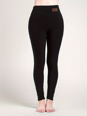 Warm Yoga Leggings Solid Fitness Sports Fleece Tight Pants Women's