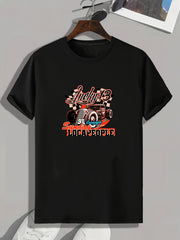 Car Pattern Print Men's Sports T-shirt - Summer Outdoor Clothing