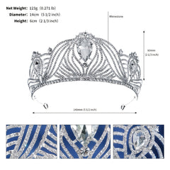 Crystal Queen Crown Wedding Tiara Quinceanera Headpiece