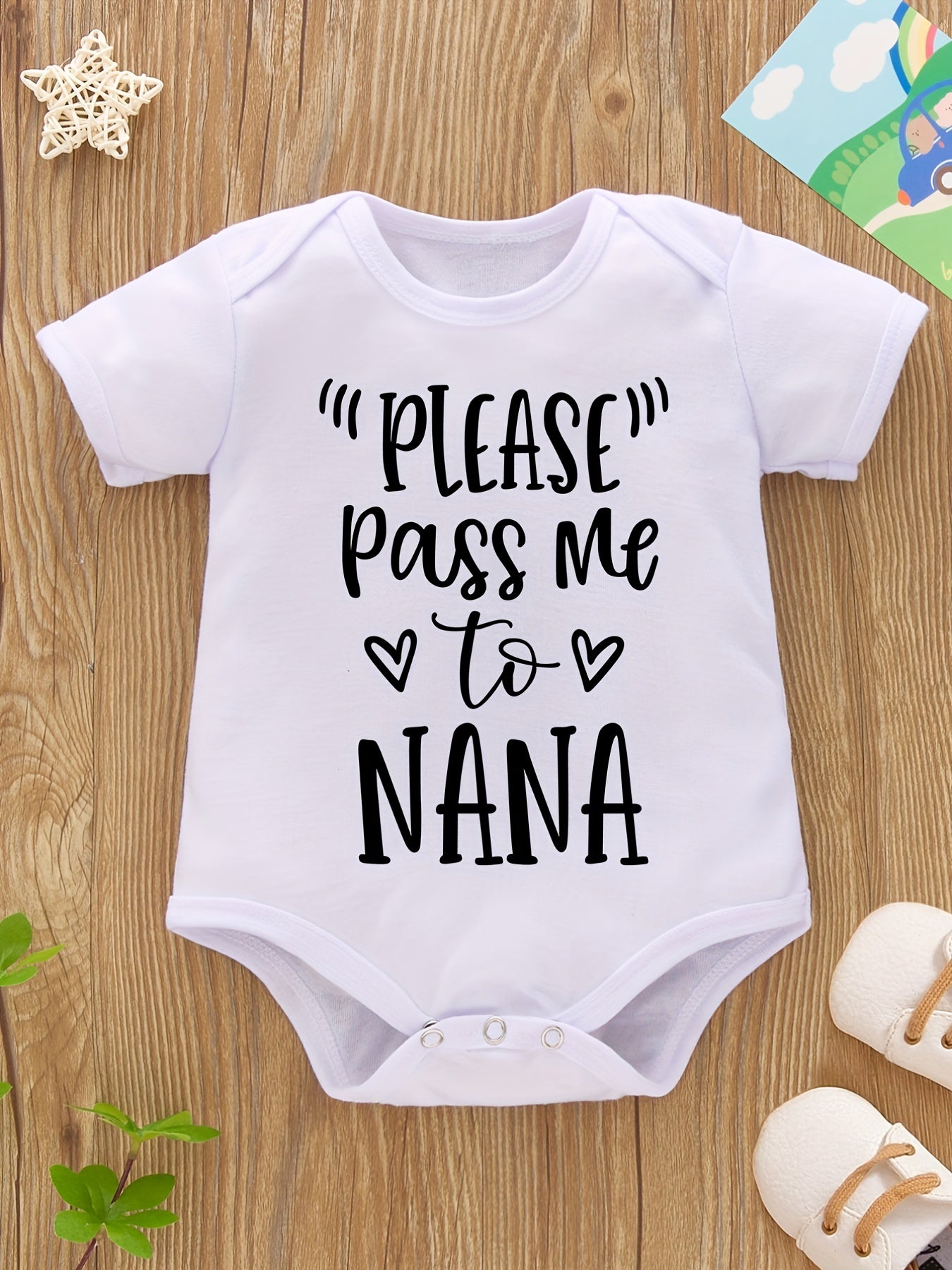 Baby Girls Funny Letter Print Romper Short Sleeve Onesie