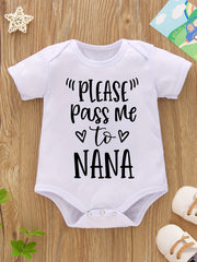 Baby Girls Funny Letter Print Romper Short Sleeve Onesie