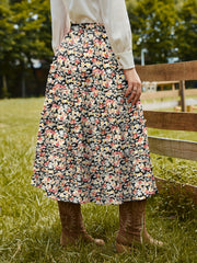 Floral Print Midi Skirt for Spring & Summer