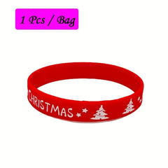 Christmas Themed Silicone Bracelet - Holiday Party Decoration