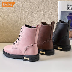 Daclay Casual Solid Boots For Girls Comfortable Warm Non-slip Boots