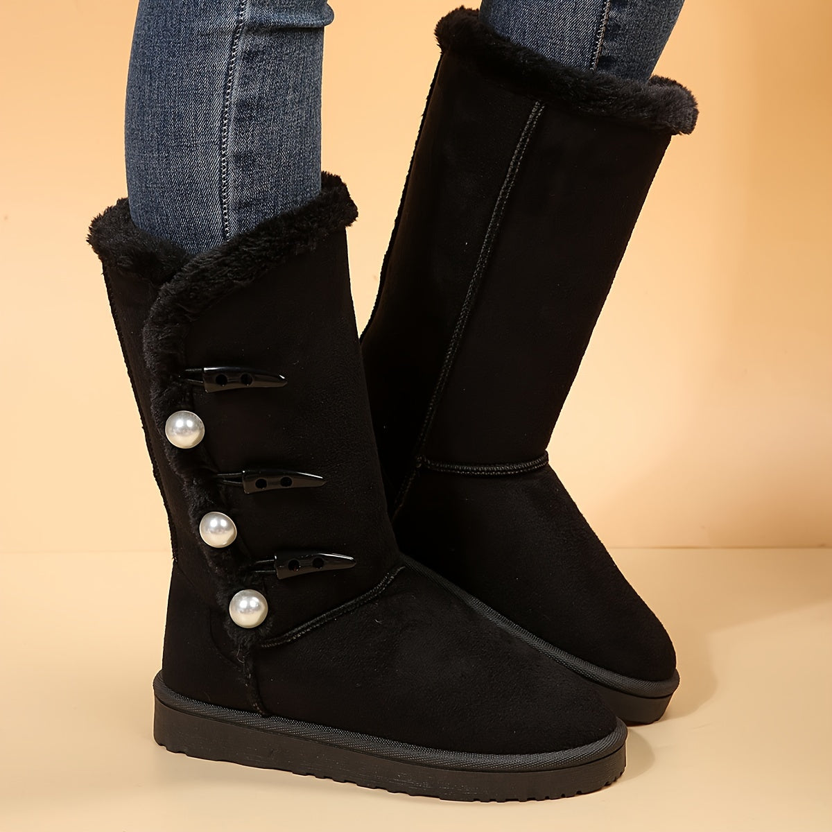 High Top Snow Boots for Women Winter Warm Hiking Boots