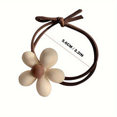2pcs Flower Hair Ties High Elastic Rubber Hair Band