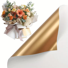 20 Sheets Double Sided Golden Flower Wrapping Paper Waterproof Gift Packaging