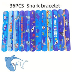 36pcs Shark Slap Bracelet Underwater Party Bracelets Shark Birthday Party Favor
